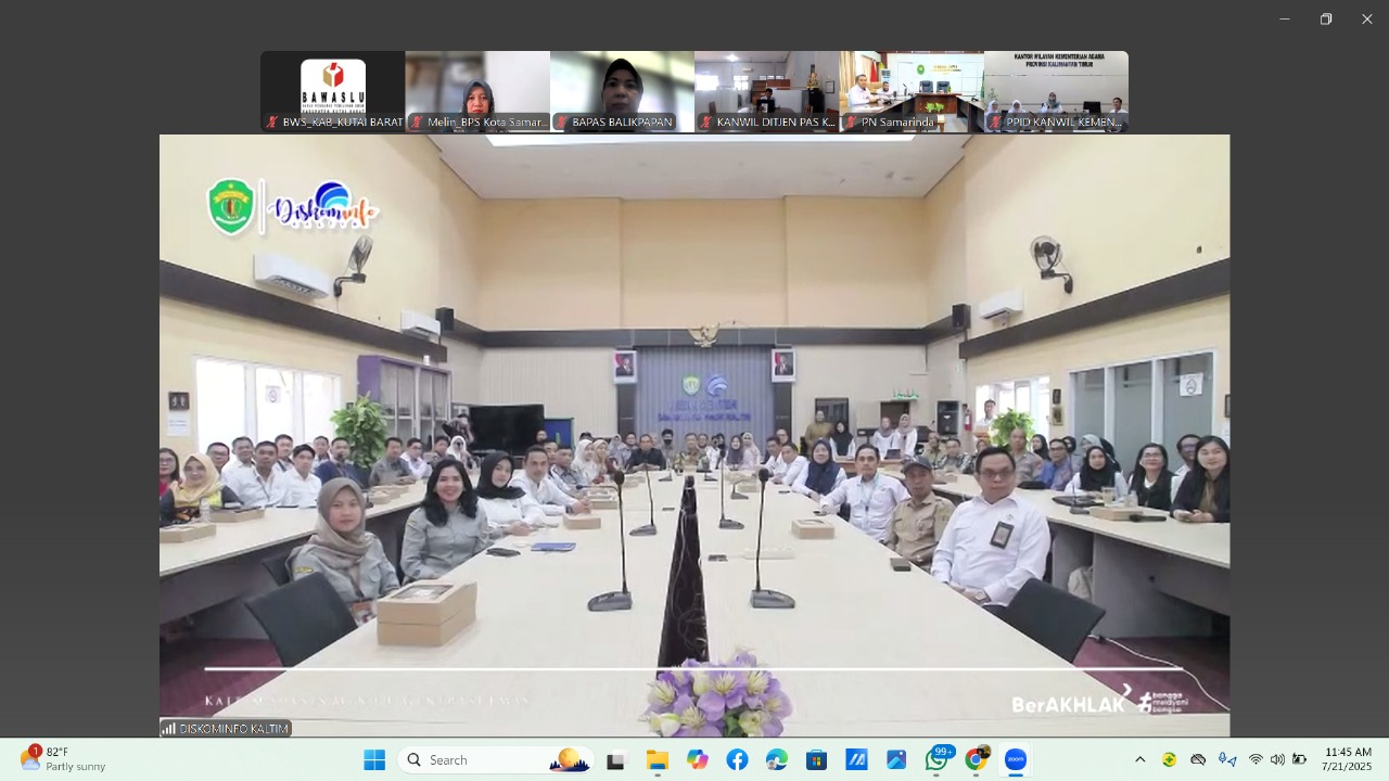 Bawaslu Kutai Barat ikuti Rapat Koordinasi Persiapan Monev Kepatuhan Badan Publik oleh KIP Kaltim