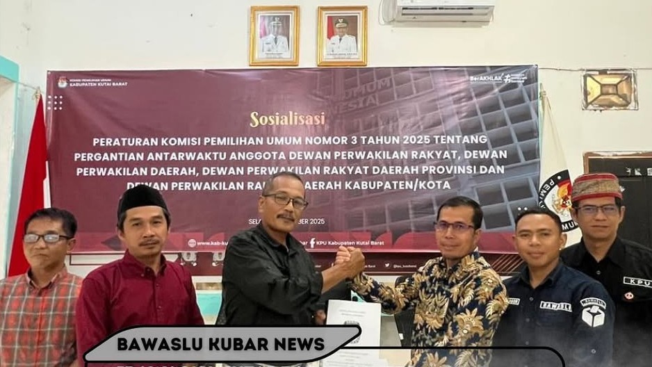 Bawaslu Kutai Barat Hadiri Sosialisasi PKPU No 3 Tahun 2025 Tentang PAW Anggota DPR, DPD, dan DPRD.