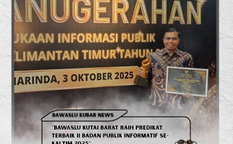 Bawaslu Kutai Barat Raih Predikat Terbaik II Badan Publik Informatif Se-Kaltim Tahun 2025